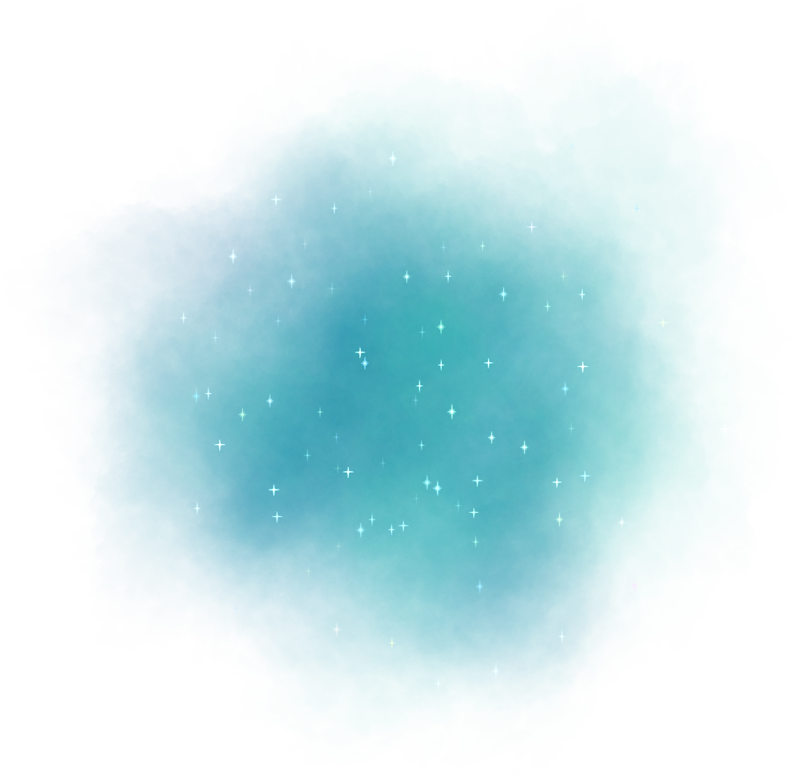 Cyan Teal Blue Magical Dreamy Cloud Effect